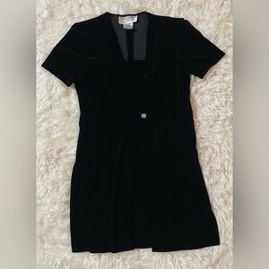 Jessica Howard Petite Black Velvet Cocktail Dress Goth Holiday Party Womens 6 6P